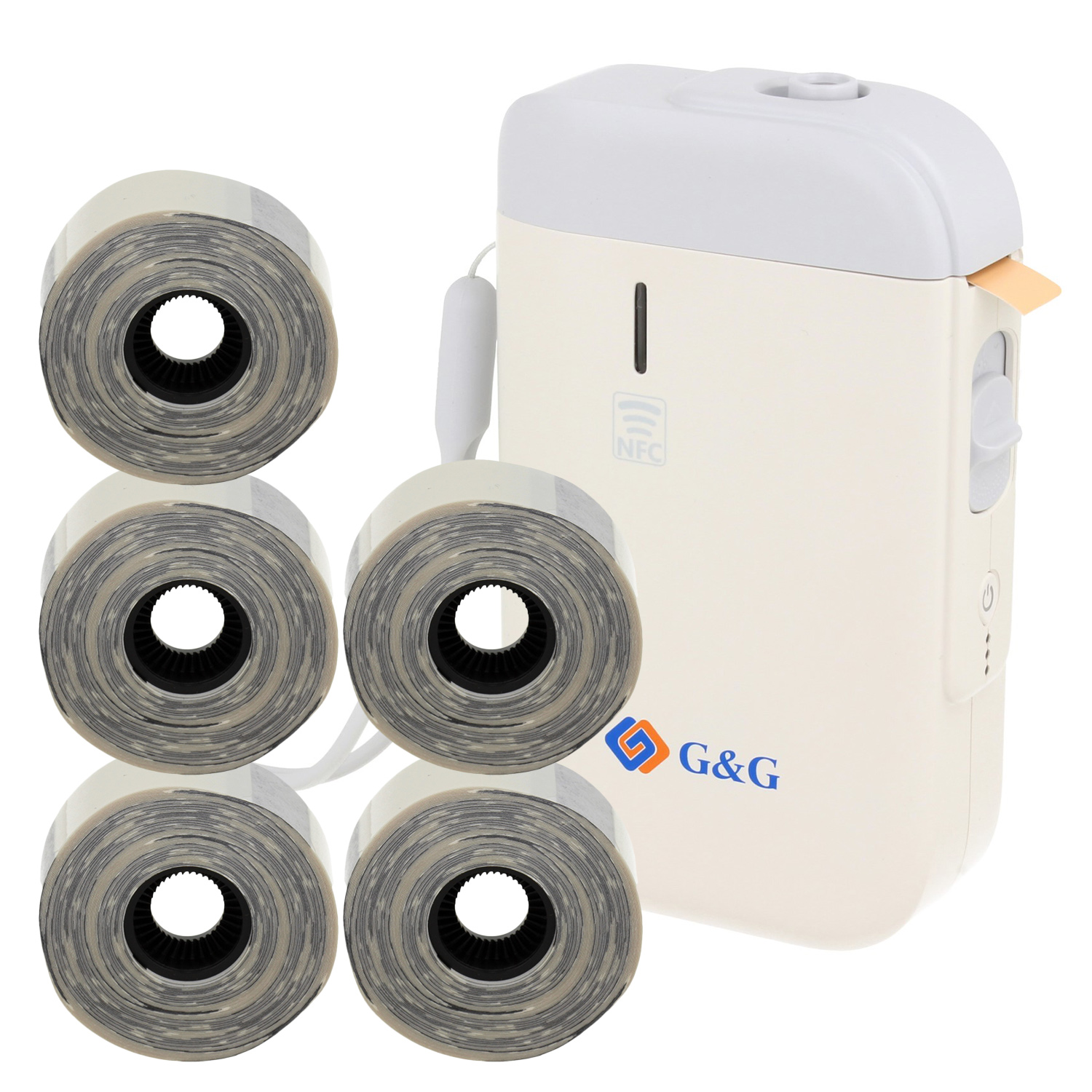Drukarka G&G GG-AT110HW + 5x taśma do G&G CL110 HW 15x30mm 350szt. przeźr/czarny Zamiennik
