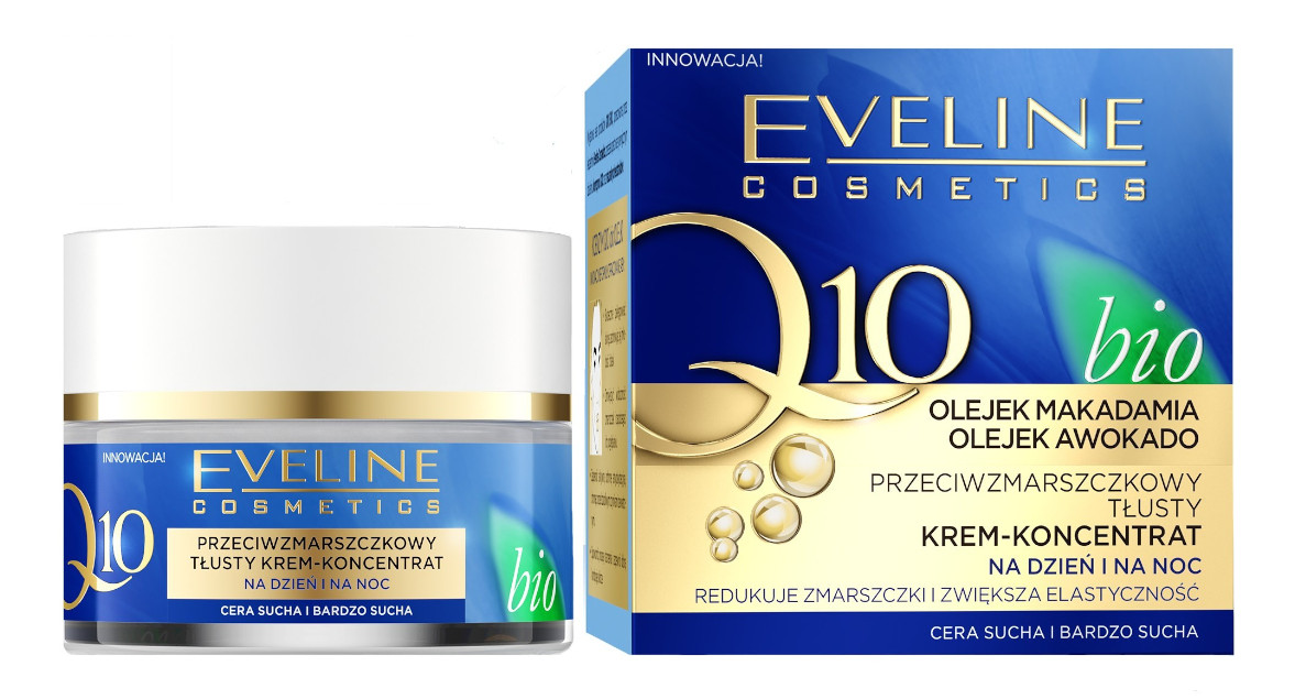 Фото - Крем і лосьйон Eveline Cosmetics  Q10 Bio - Przeciwzmarszczkowy, tłusty krem koncentrat 