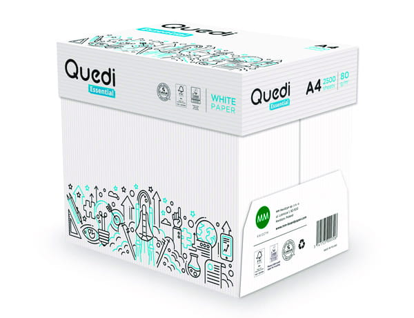 Papier Ksero A4 Quedi Essential 80g KOMPLET 5 RYZ /2500ark/