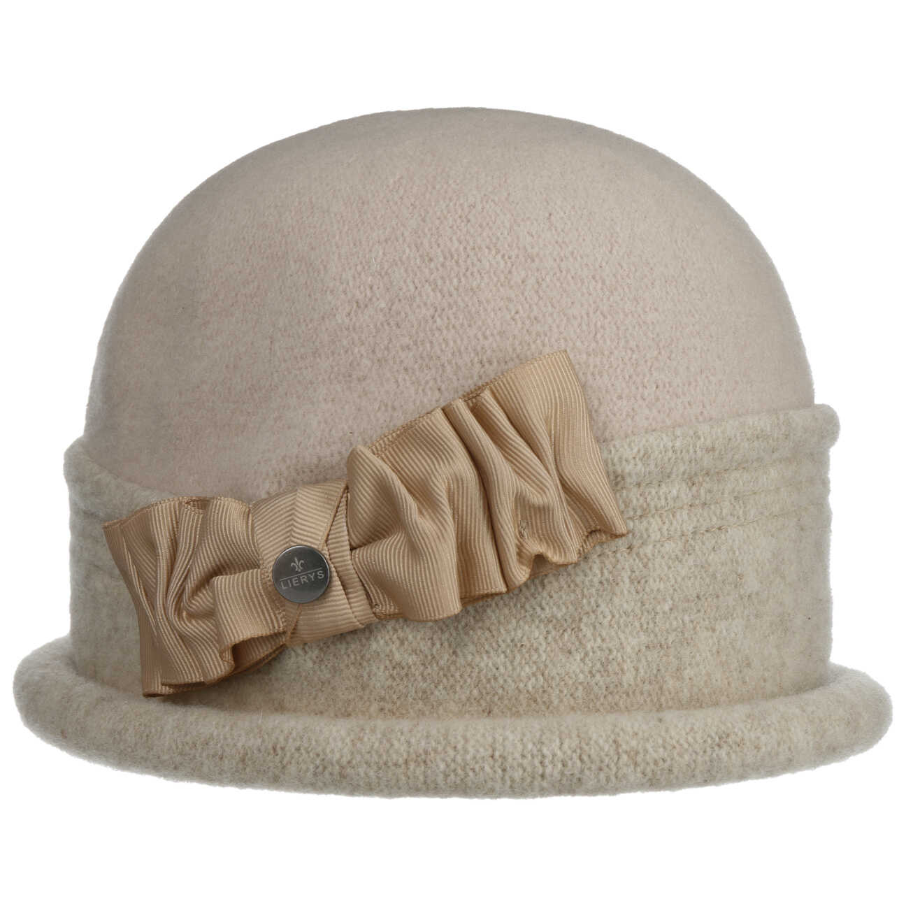 Czapka z Sukna Welnianego Oretka Toque by Lierys, beżowy, One Size