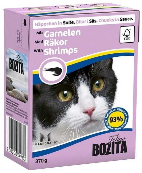 Bozita CAT Kartonik 370g kawałki w sosie z krewetkami