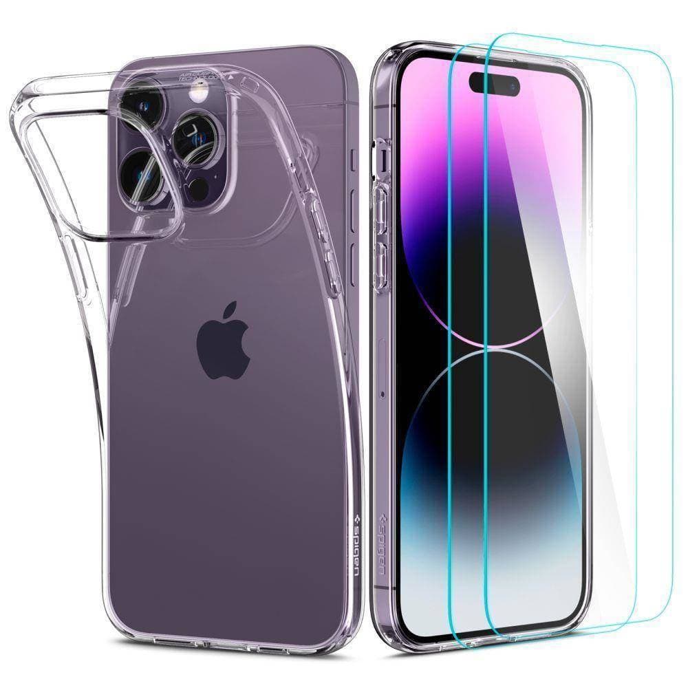 Etui + Szkło Hartowane IPHONE 14 PRO Spigen Crystal Pack transparentne