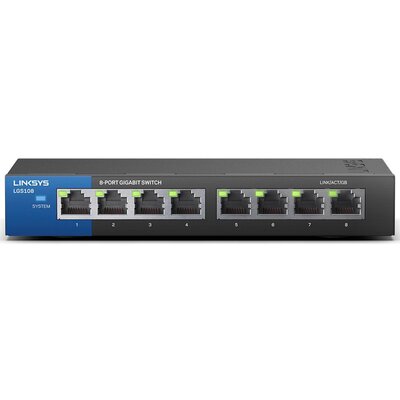 Linksys LGS108-EU-RTL Unmanaged Gigabit Switch 8-Port  Retail Pack LGS108-EU-RTL