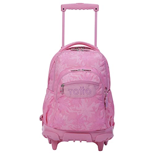 TOTTO Plecak szkolny na kółkach z różowymi palmami, kolor różowy, Różowy, L, Casual