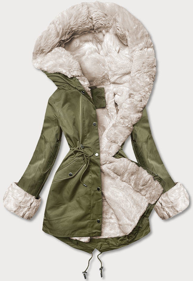 PARKA Z FUTRZANĄ PODPINKĄ ARMY (5M763-136) - J.STYLE