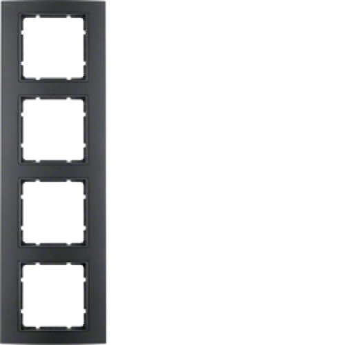 Hager polo Berker B.3 Ramka poczwórna aluminium czarny/antracyt 10143005 10143005