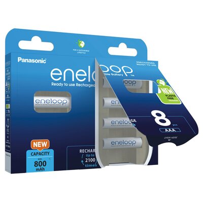 8 x Panasonic Eneloop R03/AAA 800mAh BK-4MCDE/8BE (blister)