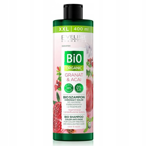 Eveline Bio Organic Granat & Acai Bio Szampon chroniący kolor - włosy farbowane i z pasemkami 400ml 127968