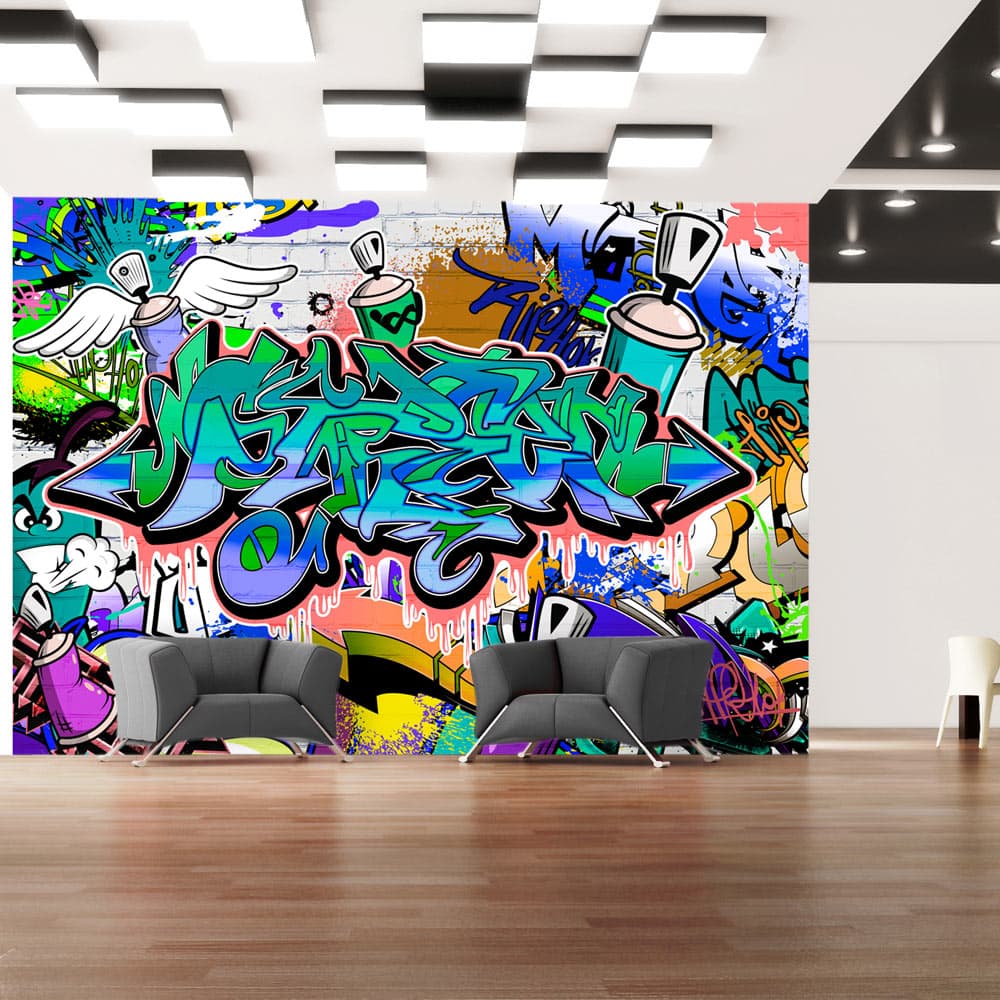 Fototapeta - Grafiti: niebieski motyw (rozmiar 100x70)