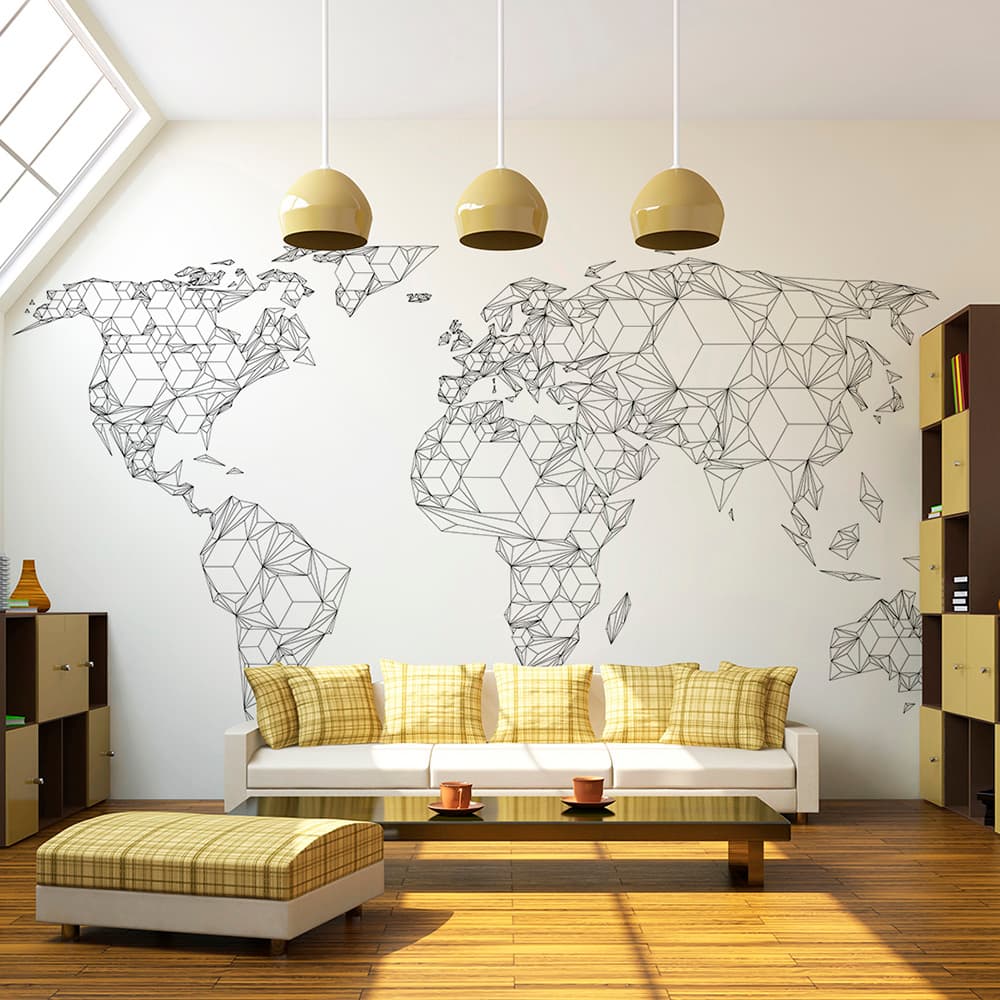 Fototapeta - Map of the World - white solids (rozmiar 350x270)