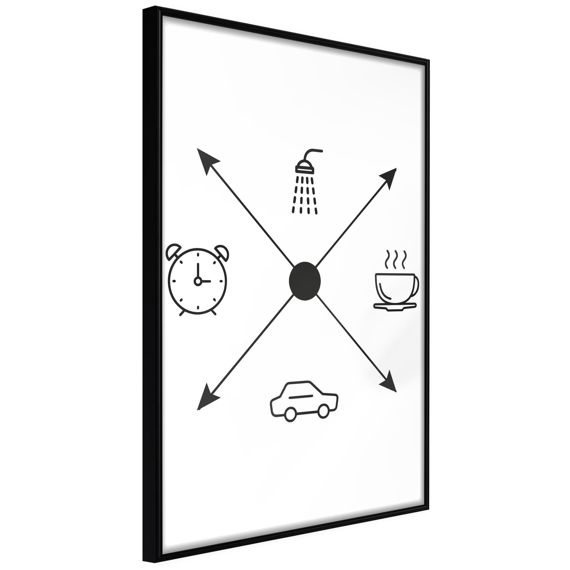 Plakat - Poranna rutyna (rozmiar 40x60, wykończenie Rama złota z passe-partout)