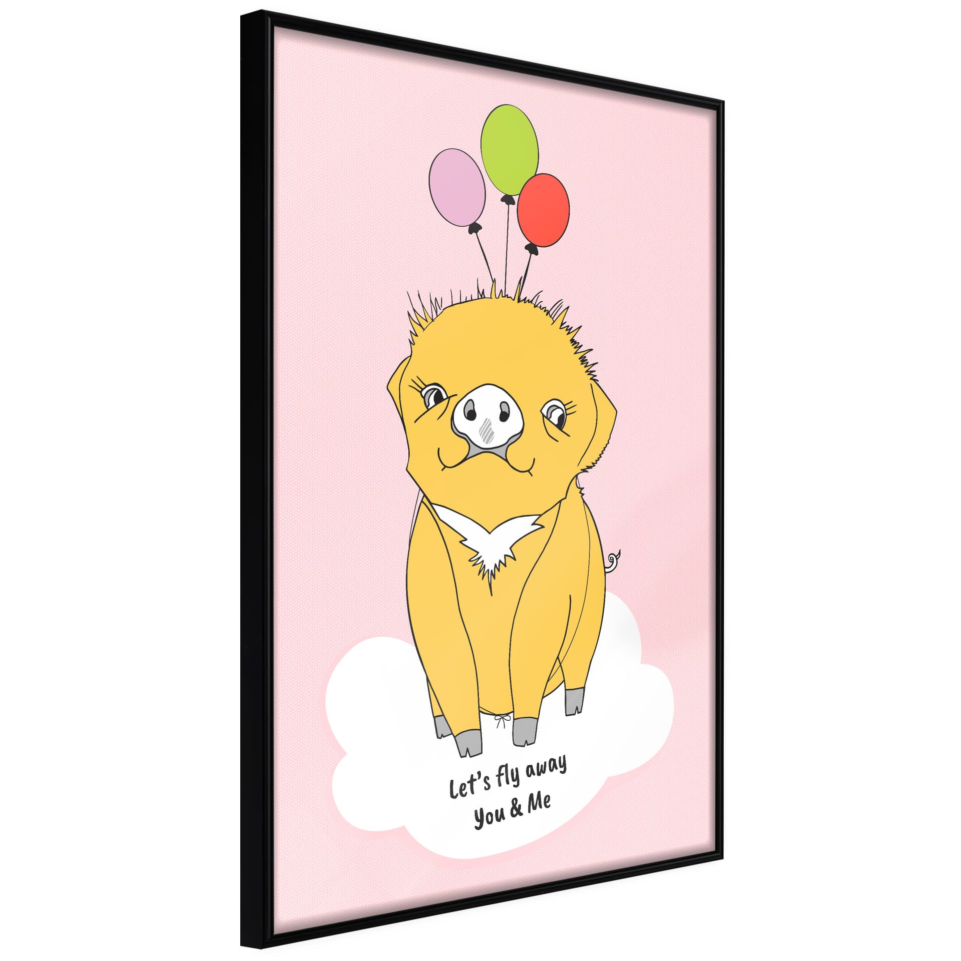 Plakat - Urodzinowe życzenie (rozmiar 40x60, wykończenie Rama złota z passe-partout)