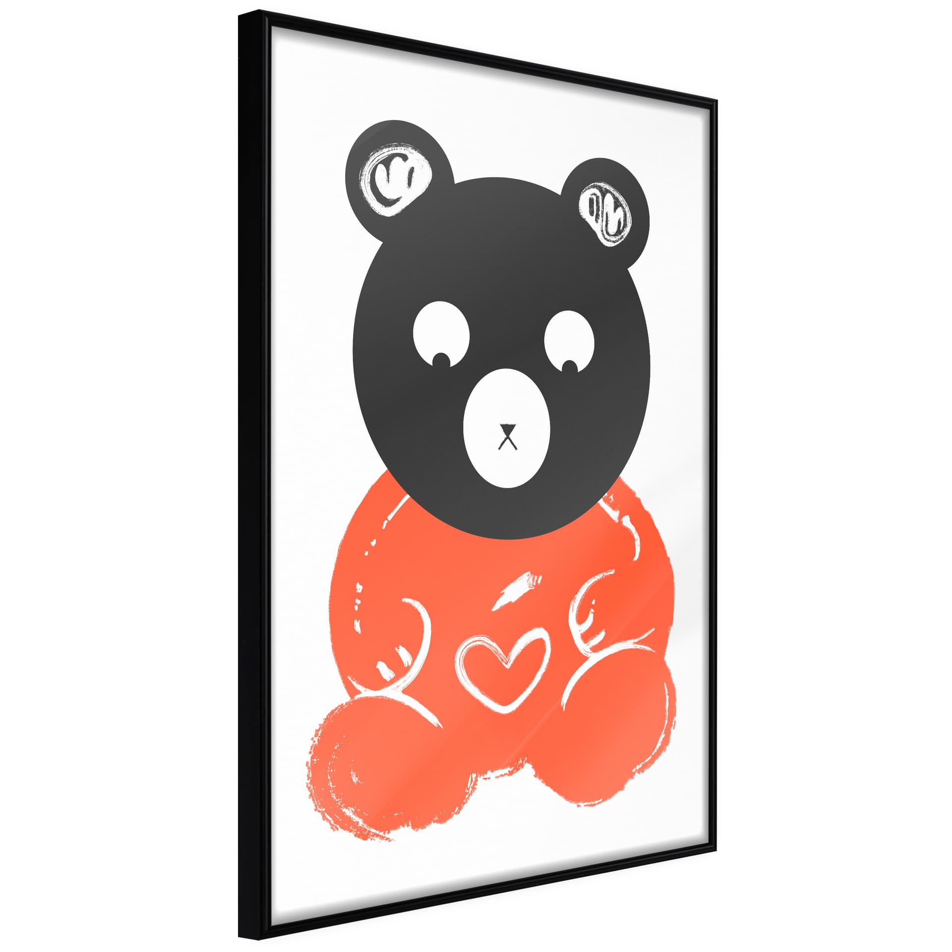 Plakat - Zakochana maskotka (rozmiar 40x60, wykończenie Rama złota z passe-partout)