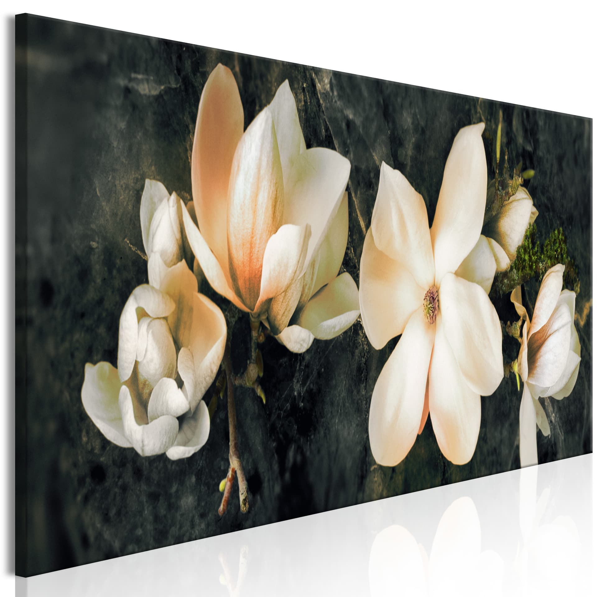 Obraz - Awangardowa magnolia (1-częściowy) wąski pomarańczowy (rozmiar 120x40)