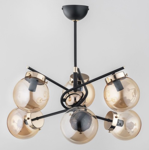 Kolaż Mix lampa wisząca 6-punktowa czarna/złota 63135