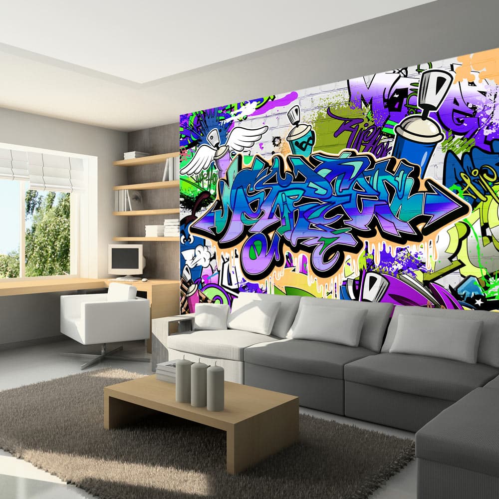 Fototapeta - Graffiti: fioletowy motyw (rozmiar 100x70)