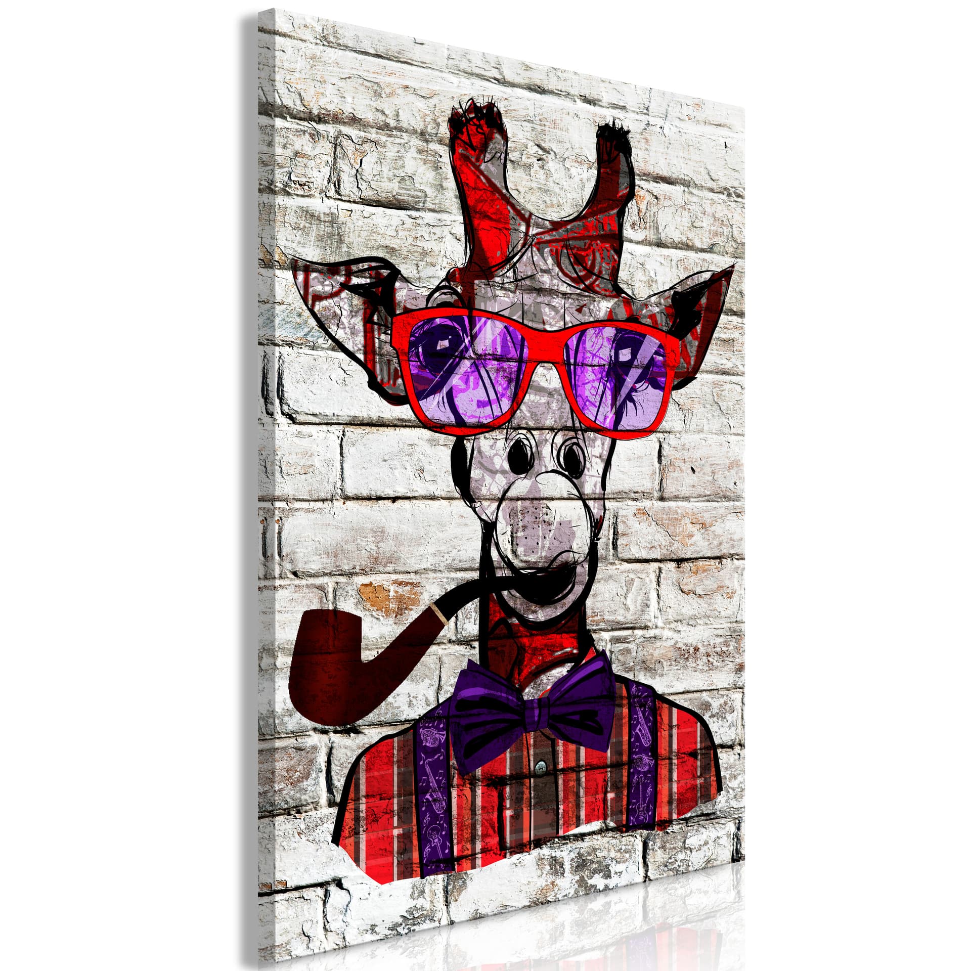 Obraz - Hipsterska żyrafa (1-częściowy) pionowy (rozmiar 60x90)