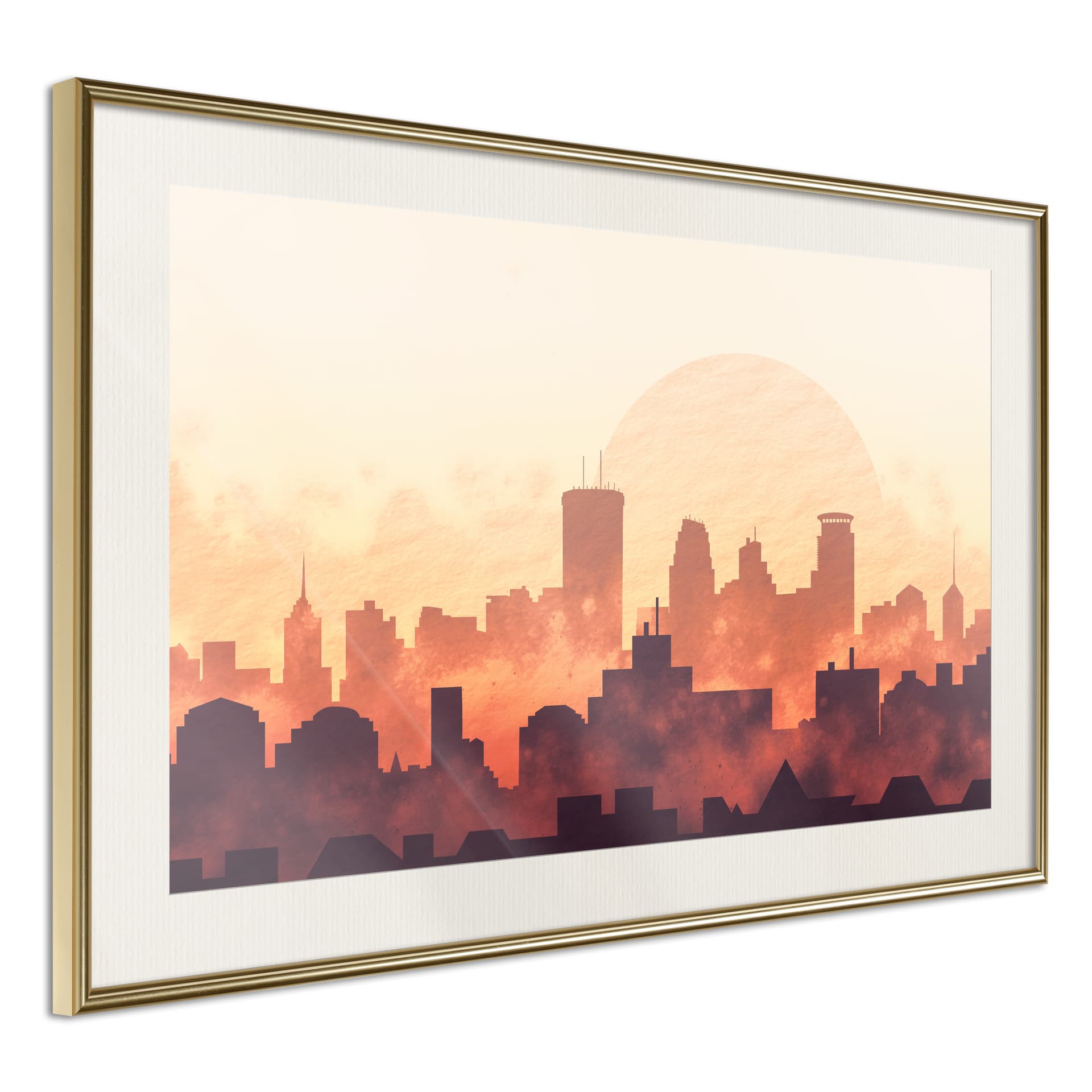 Plakat - Melancholia zachodzącego słońca (rozmiar 90x60, wykończenie Rama złota z passe-partout)