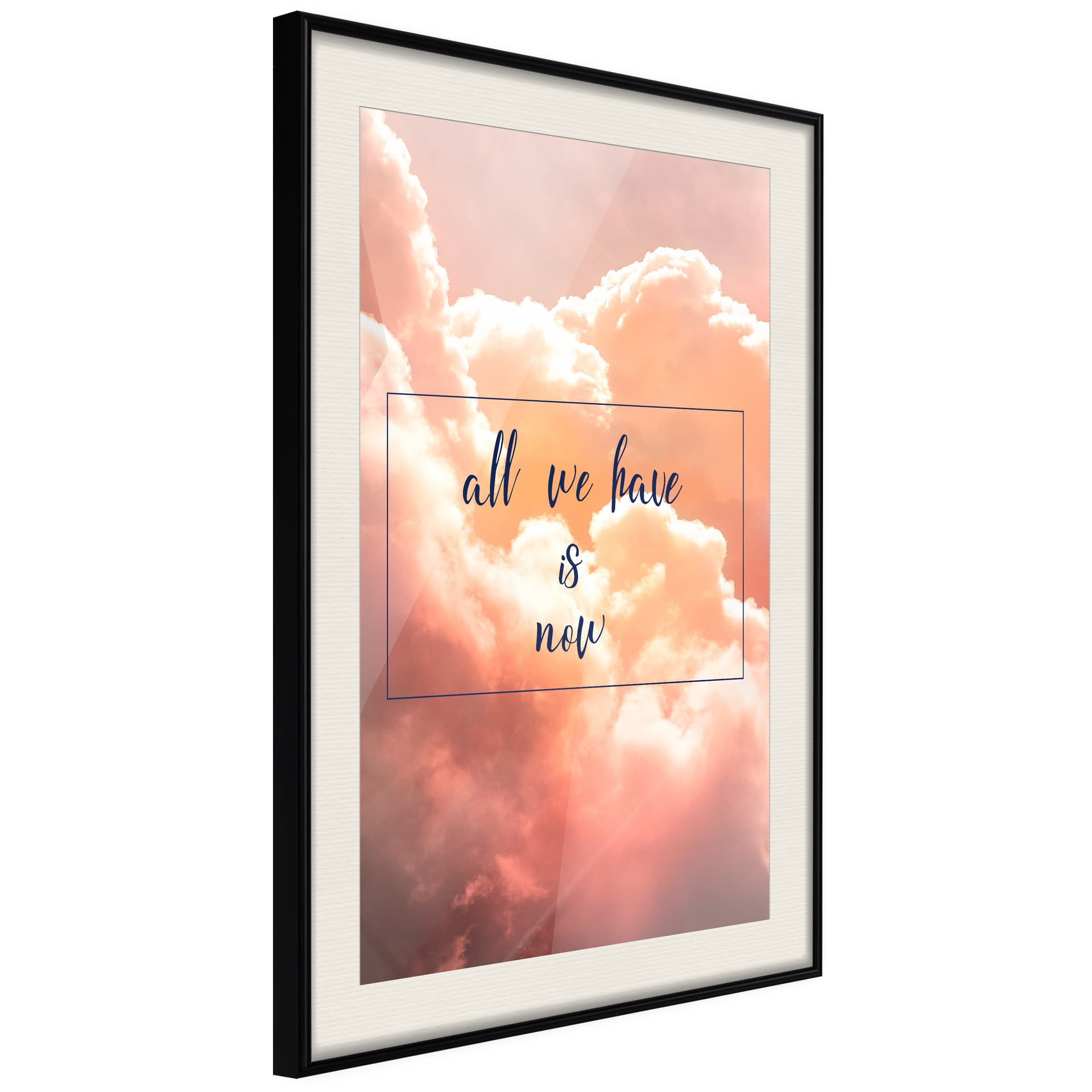 Plakat - Teraźniejszość (rozmiar 40x60, wykończenie Rama złota z passe-partout)