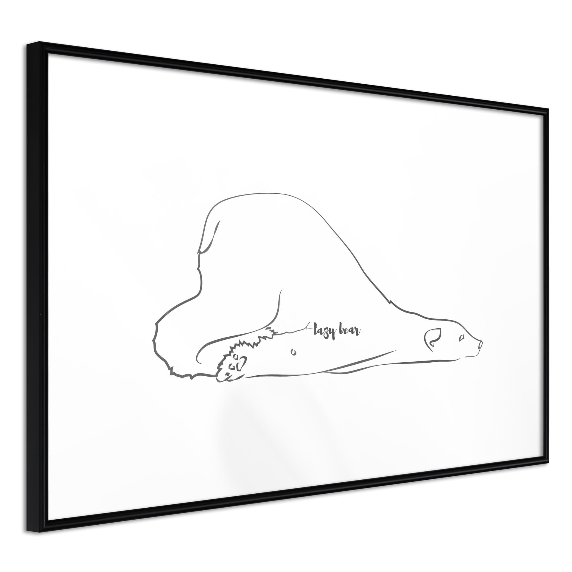 Plakat - Odpoczywający niedźwiedź polarny (rozmiar 90x60, wykończenie Rama złota z passe-partout)