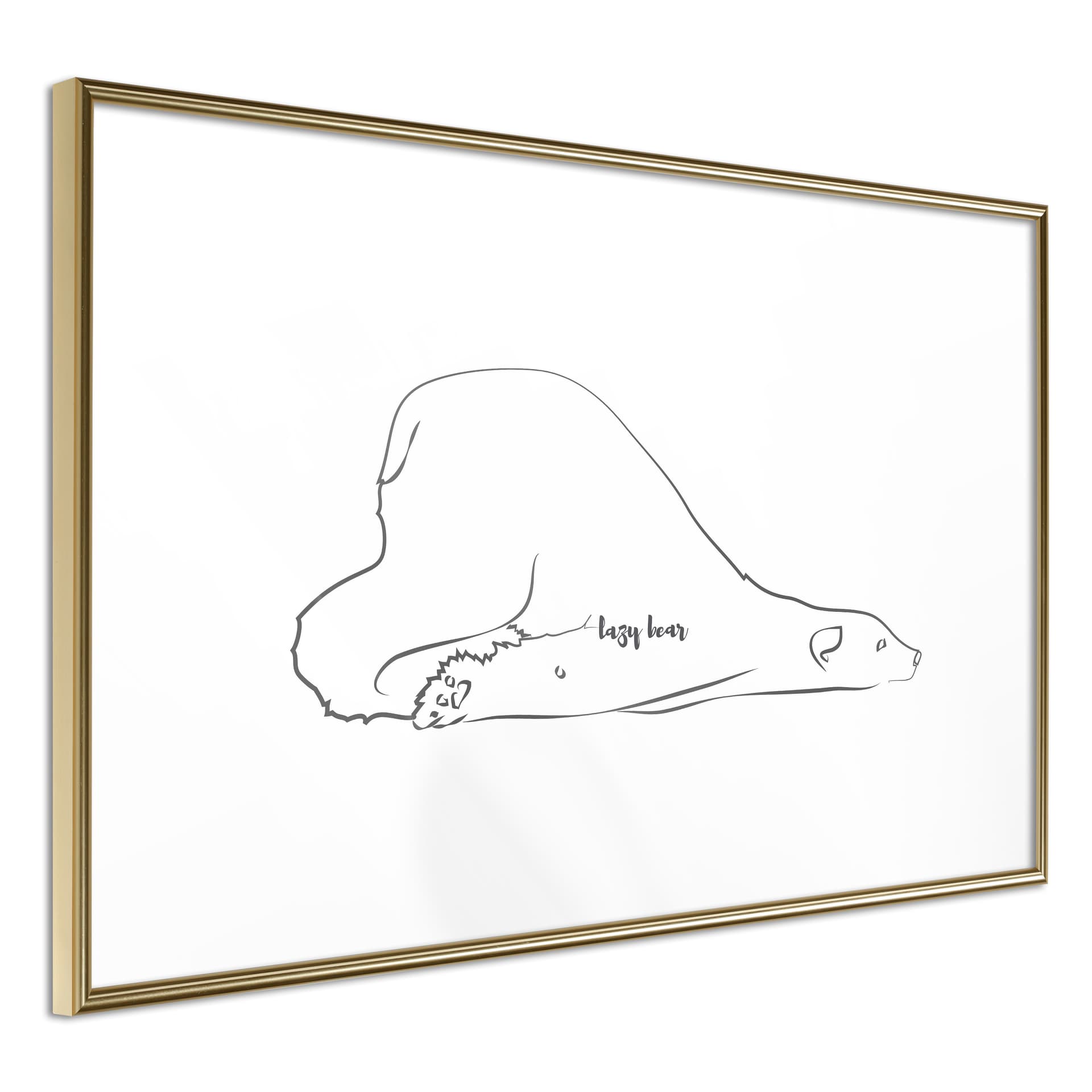Plakat - Odpoczywający niedźwiedź polarny (rozmiar 90x60, wykończenie Rama złota z passe-partout)
