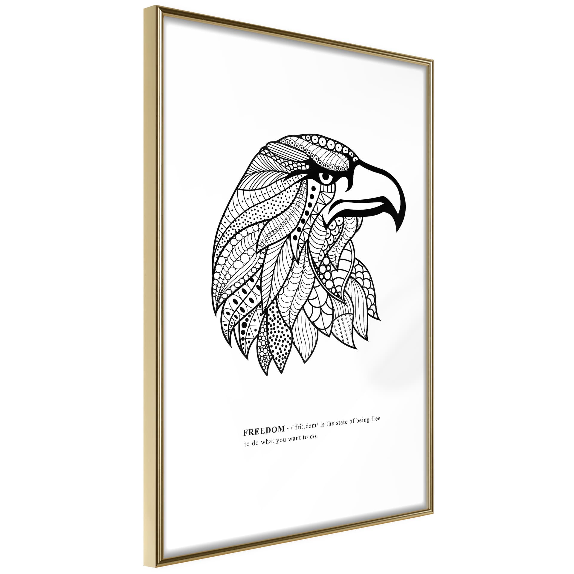 Plakat - Symbol wolności (rozmiar 40x60, wykończenie Rama złota z passe-partout)