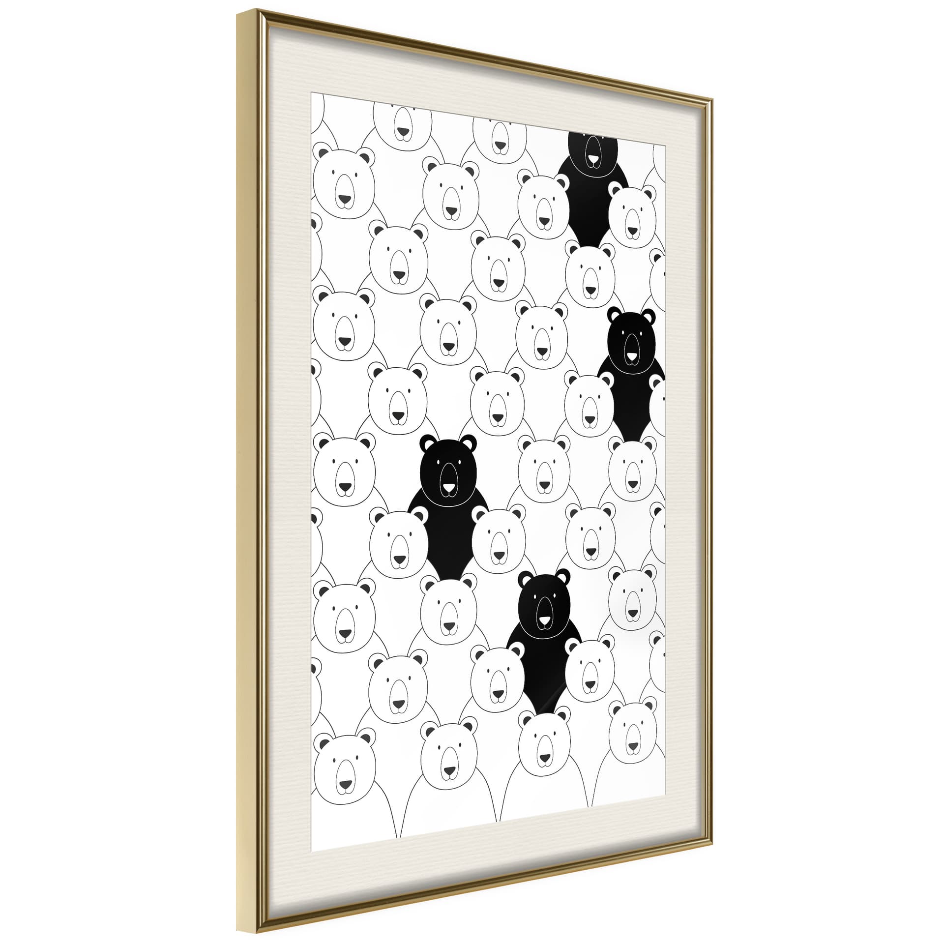 Plakat - Mniejszość (rozmiar 40x60, wykończenie Rama złota z passe-partout)