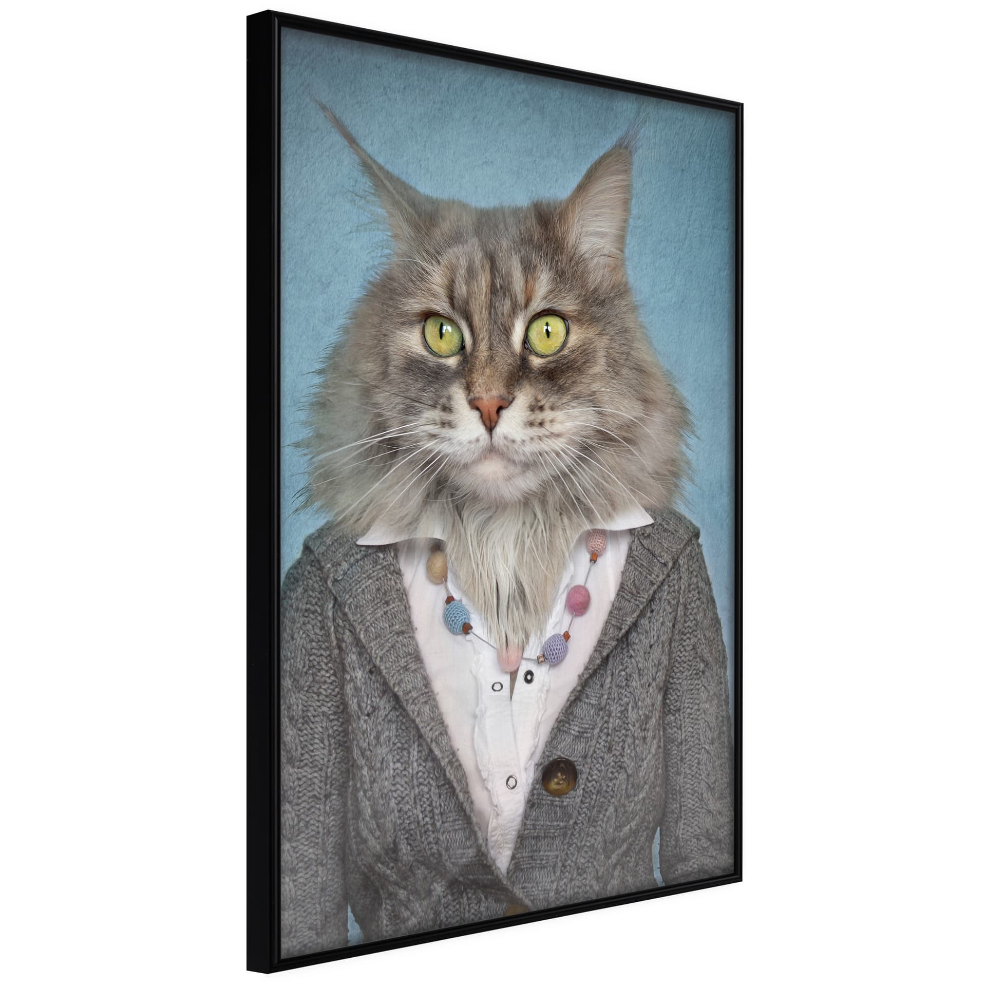 Plakat - Zwierzęce alter ego: Kot (rozmiar 40x60, wykończenie Rama złota z passe-partout)