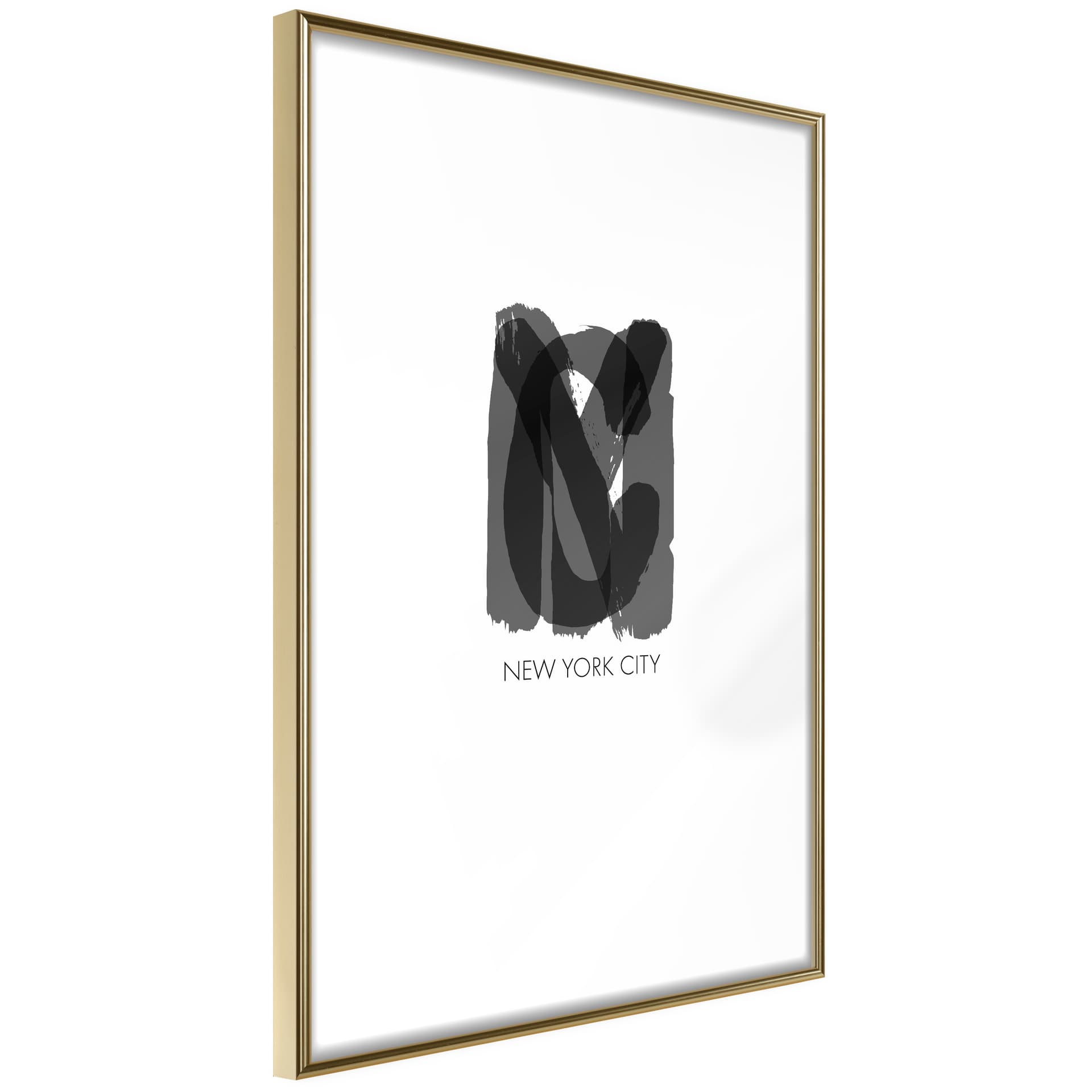 Plakat - NYC (rozmiar 40x60, wykończenie Rama złota z passe-partout)