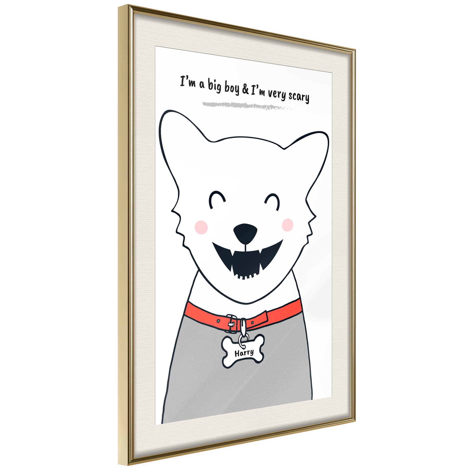 Plakat - Samo szczęście (rozmiar 40x60, wykończenie Rama złota z passe-partout)