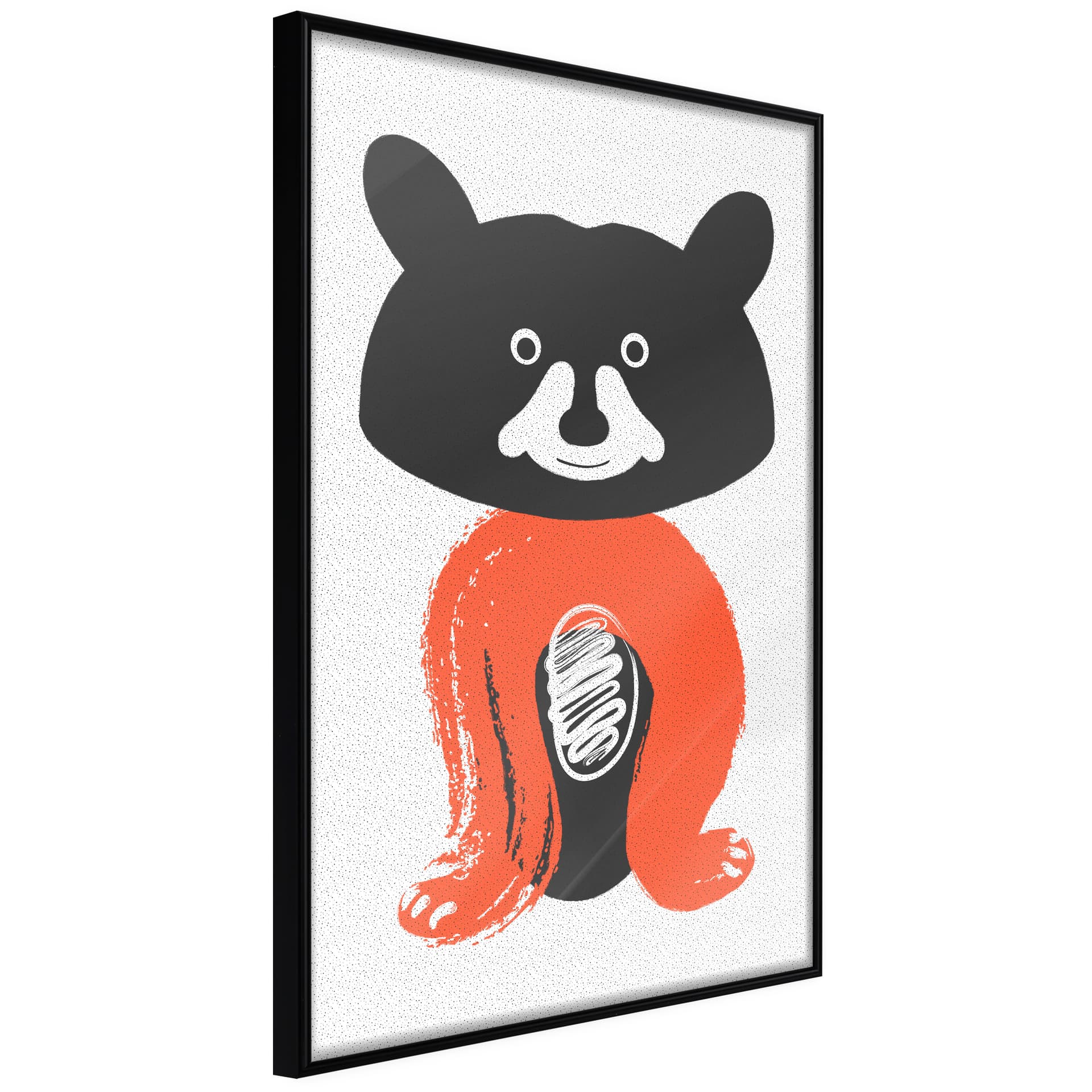 Plakat - Mały niedźwiadek (rozmiar 40x60, wykończenie Rama złota z passe-partout)