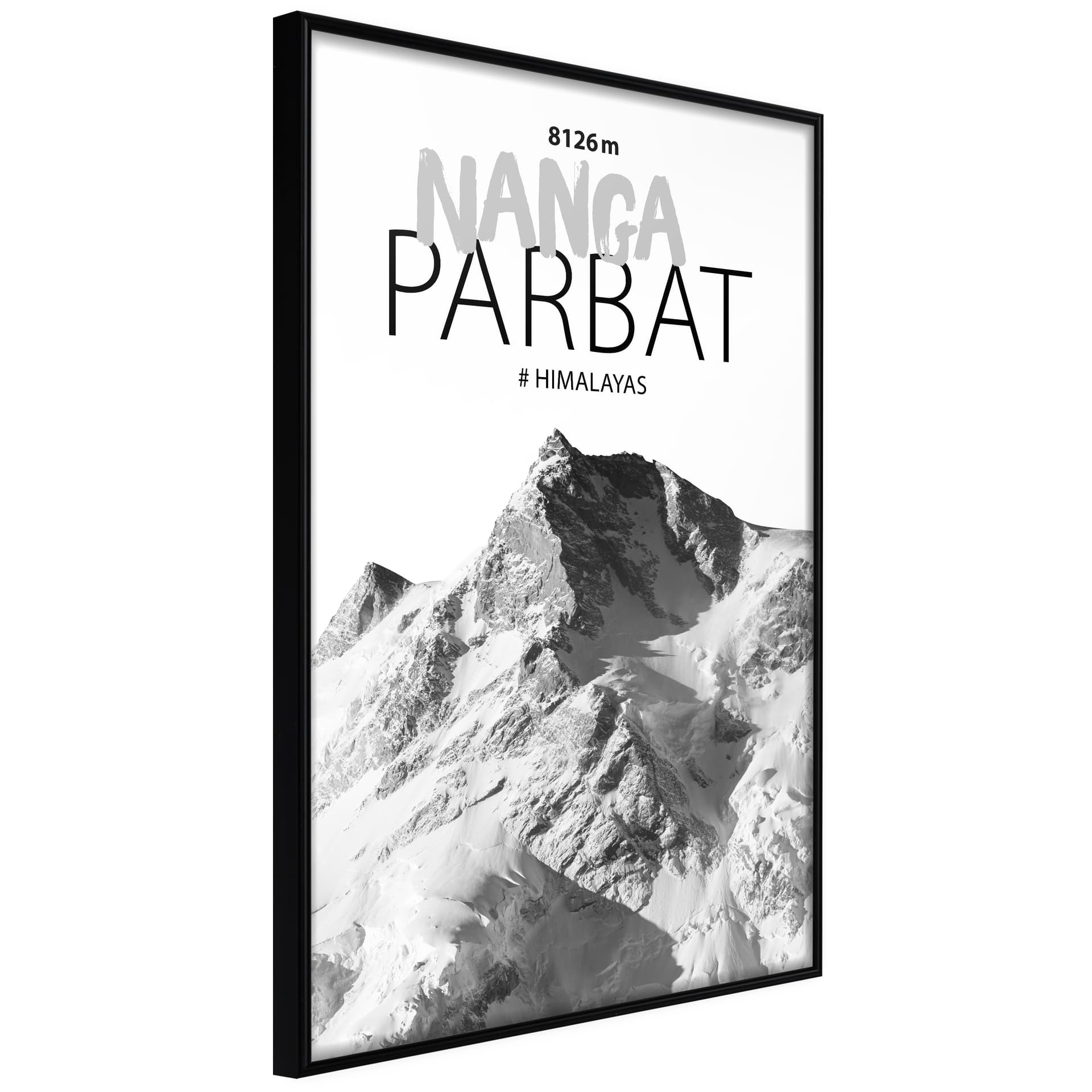 Plakat - Szczyty świata: Nanga Parbat (rozmiar 40x60, wykończenie Rama złota z passe-partout)