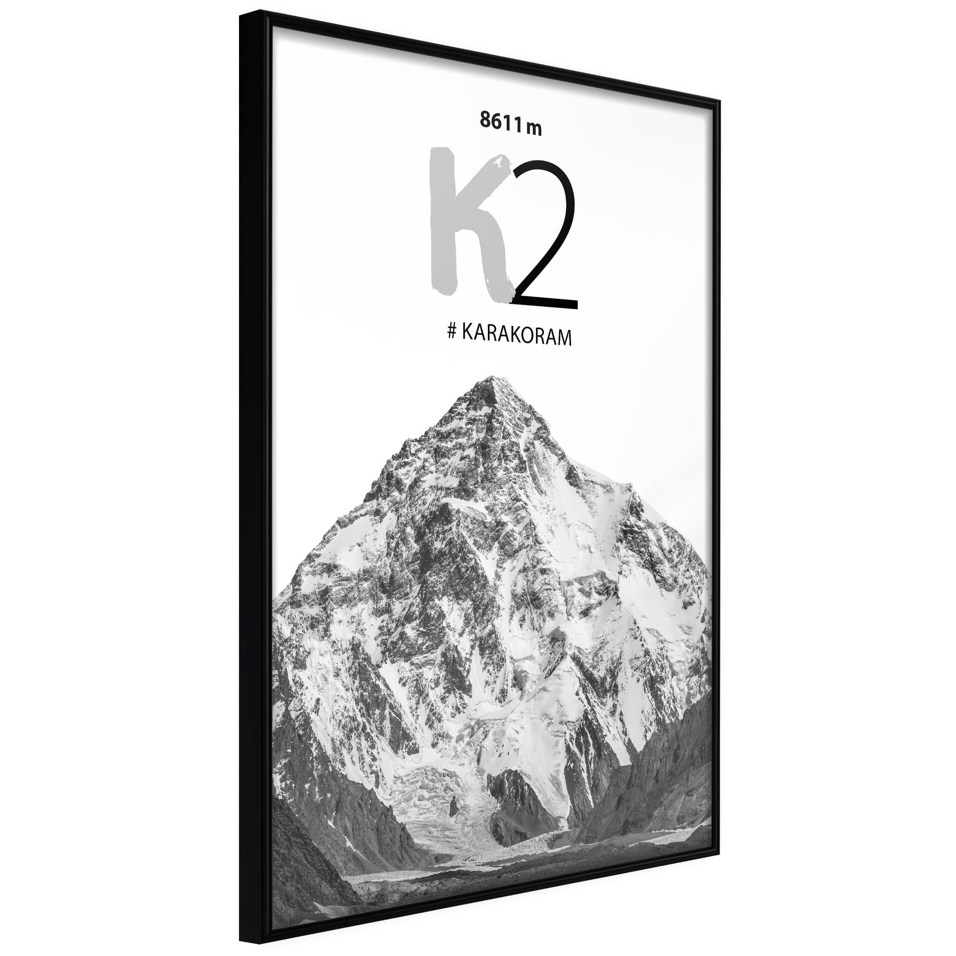 Plakat - Szczyty świata: K2 (rozmiar 40x60, wykończenie Rama złota z passe-partout)