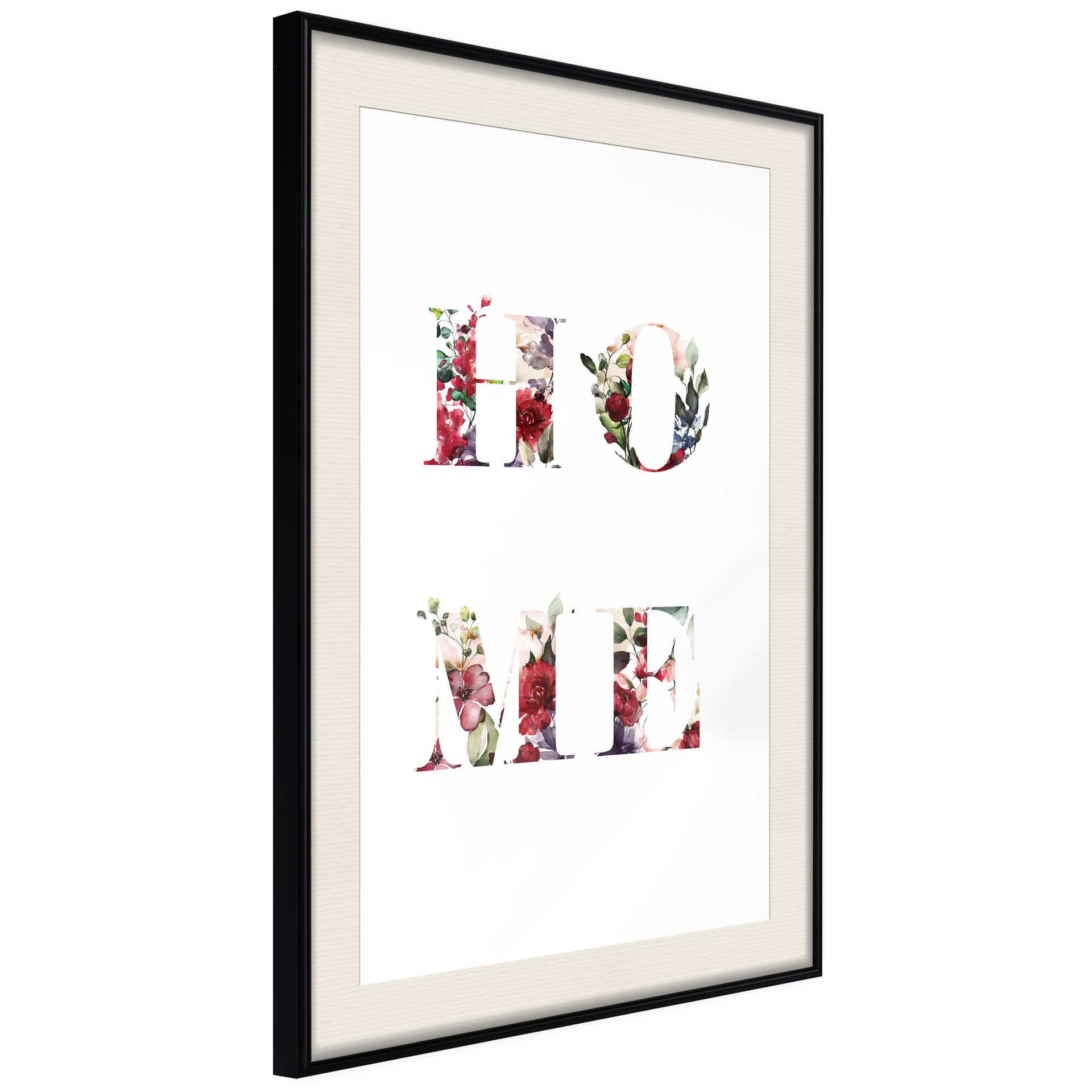 Plakat - Kwiatowe Home (rozmiar 40x60, wykończenie Rama złota z passe-partout)