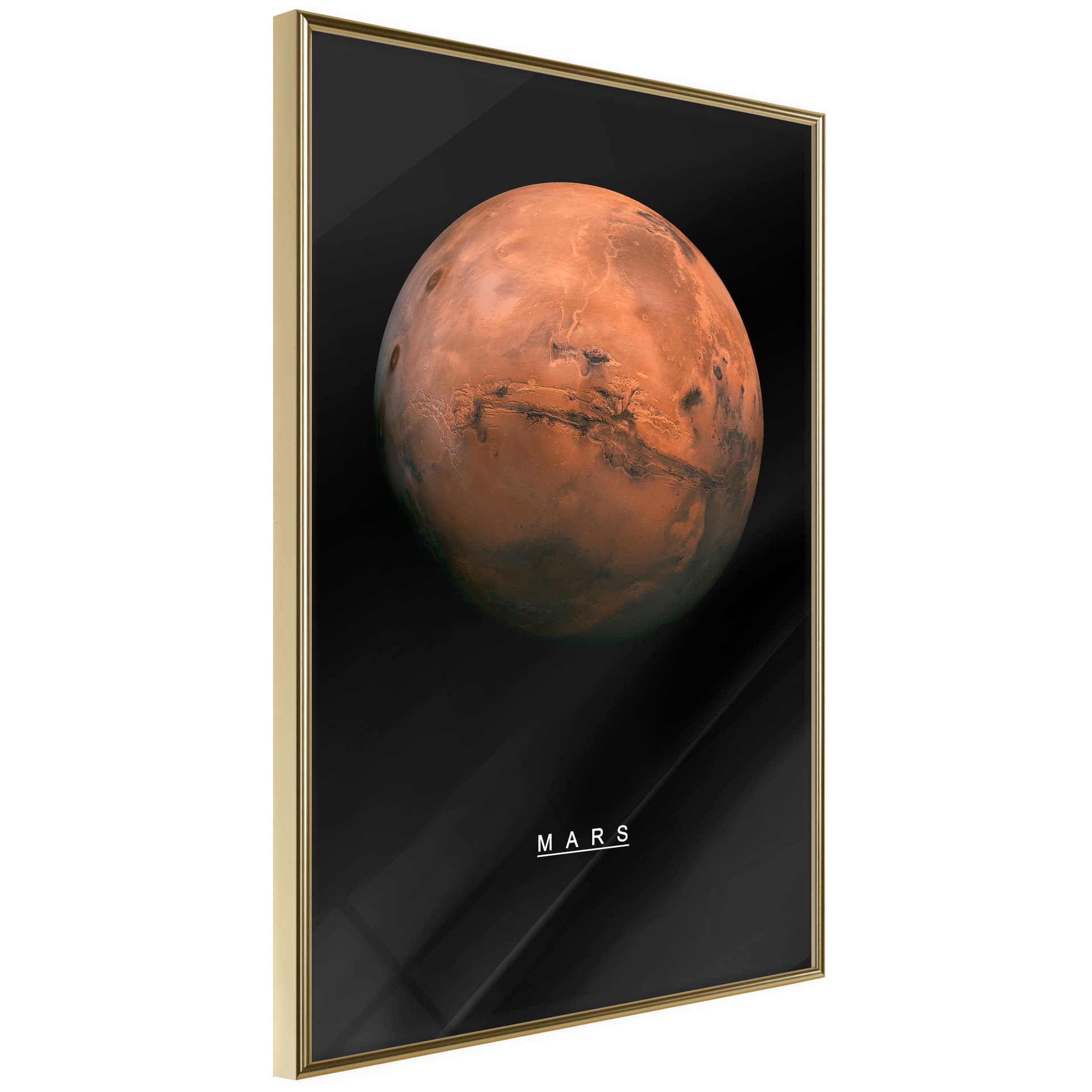 Plakat - Układ słoneczny: Mars (rozmiar 40x60, wykończenie Rama złota z passe-partout)
