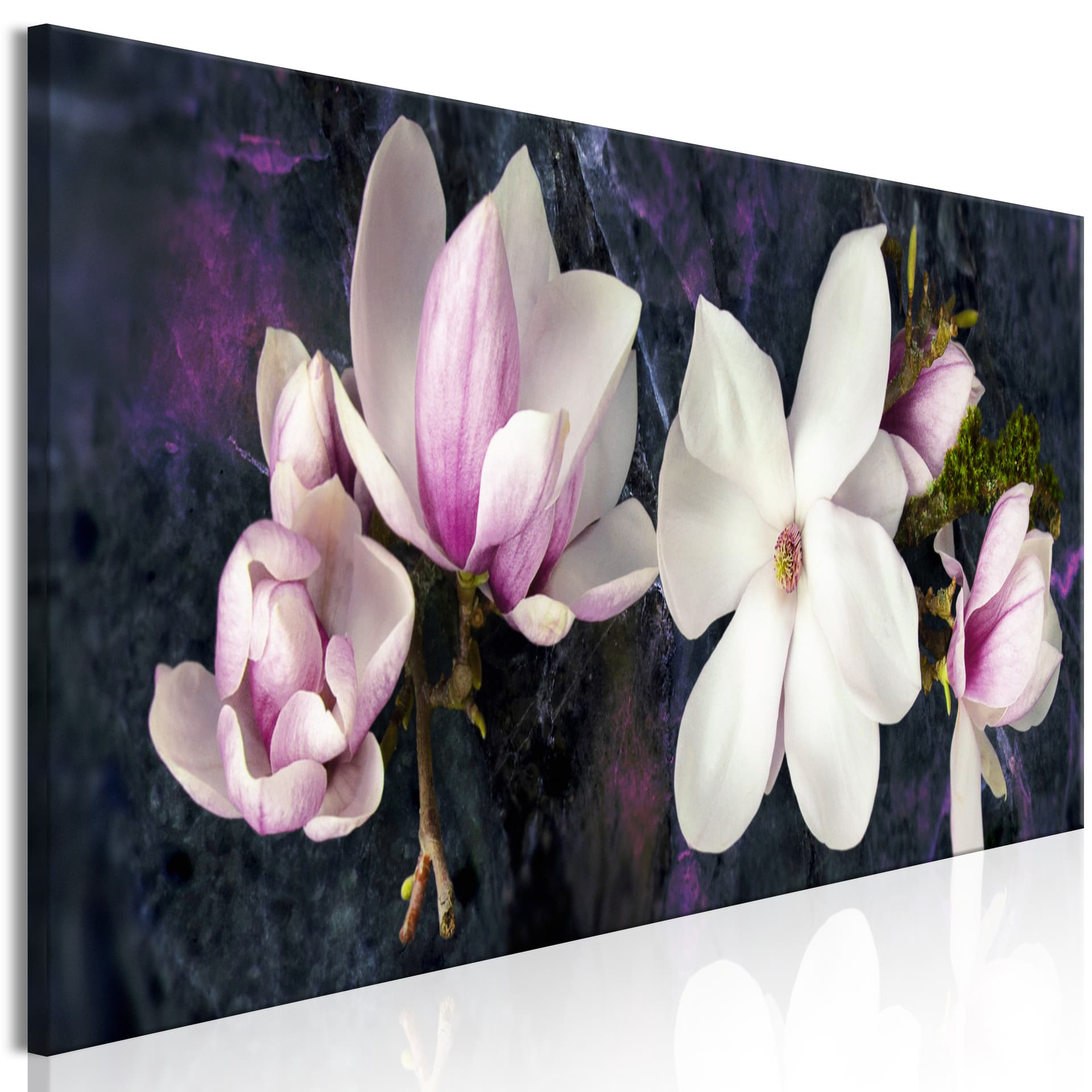 Obraz - Awangardowa magnolia (1-częściowy) wąski fioletowy (rozmiar 120x40)