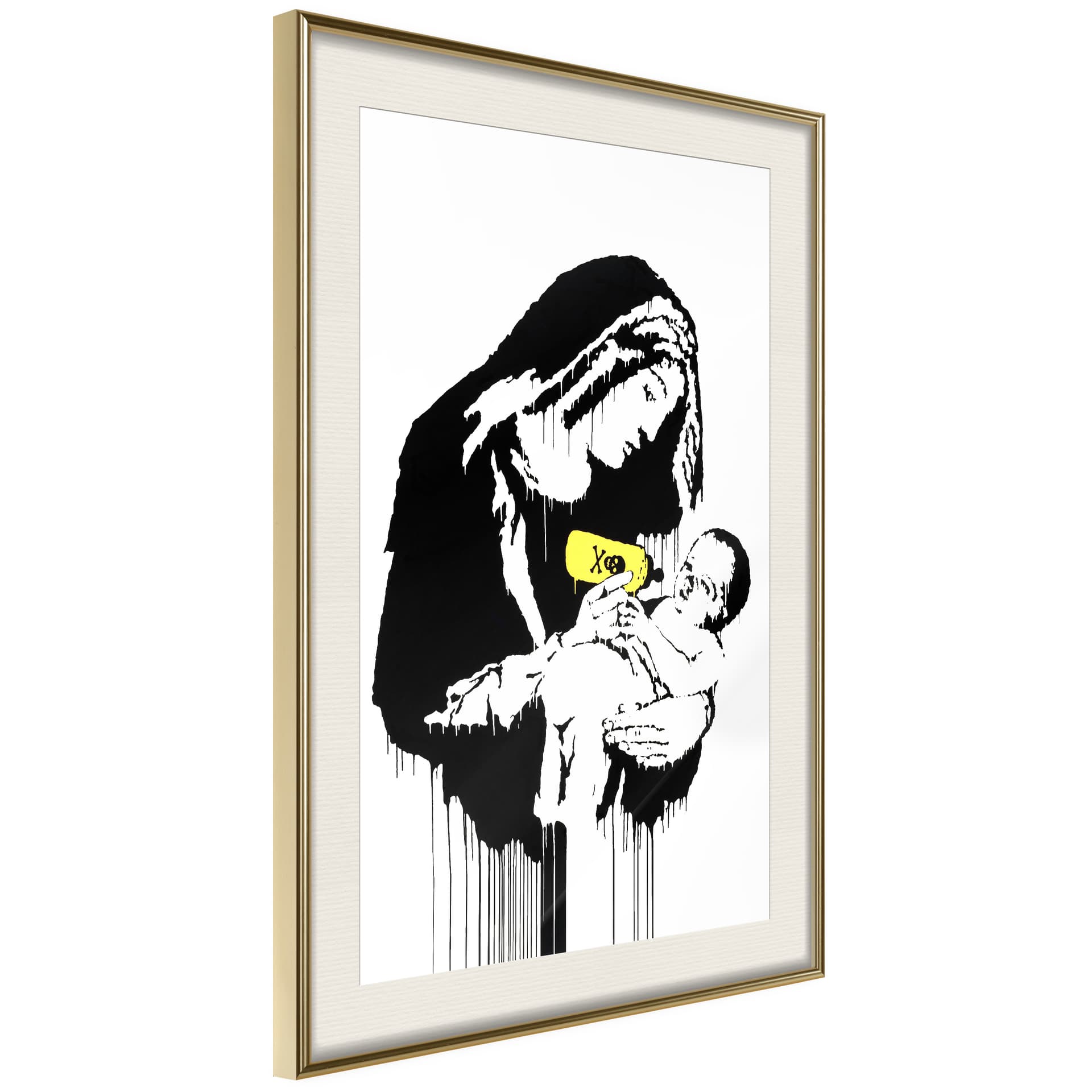 Plakat - Banksy: Toxic Mary (rozmiar 40x60, wykończenie Rama złota z passe-partout)