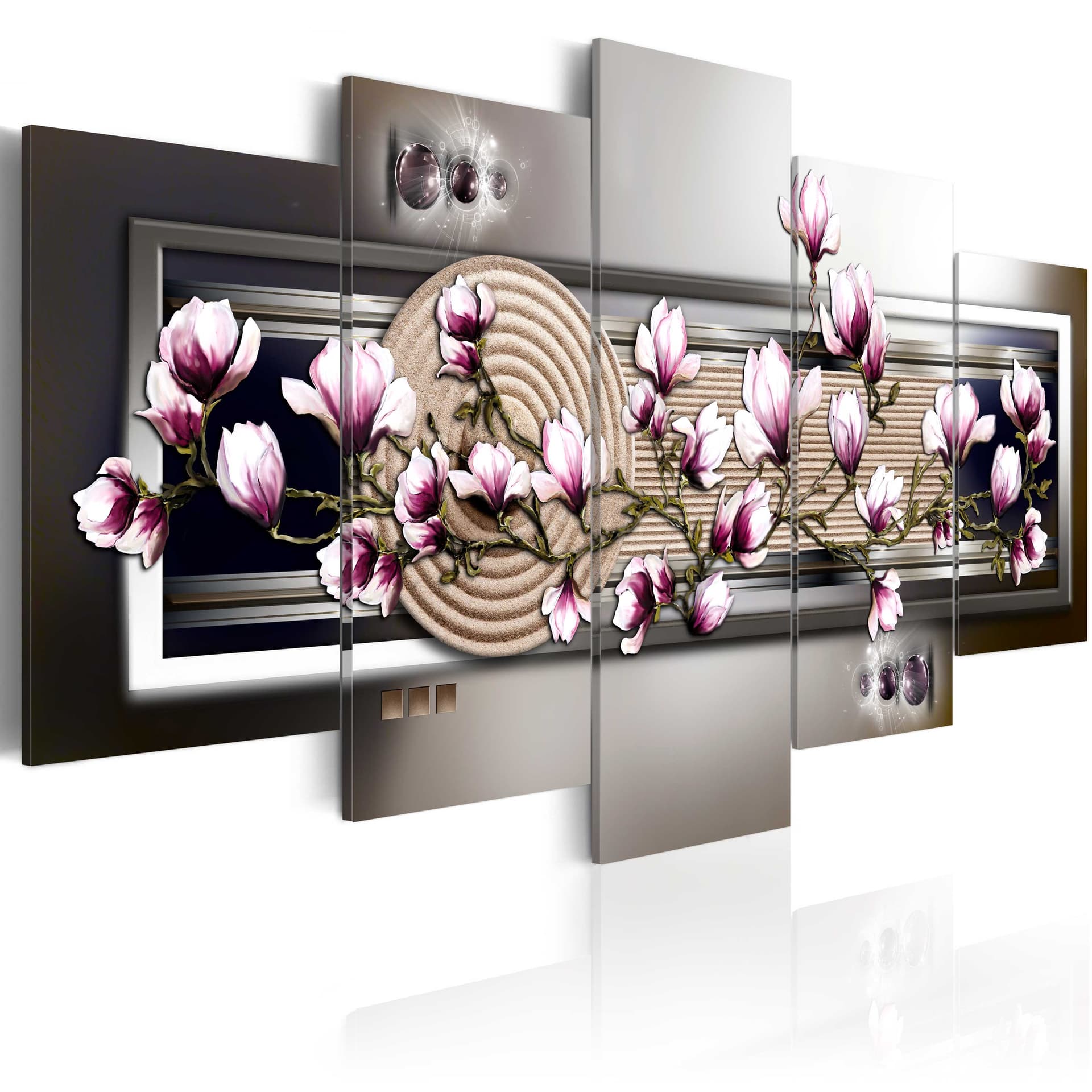 Obraz - Magnolia i ogród Zen (rozmiar 100x50)