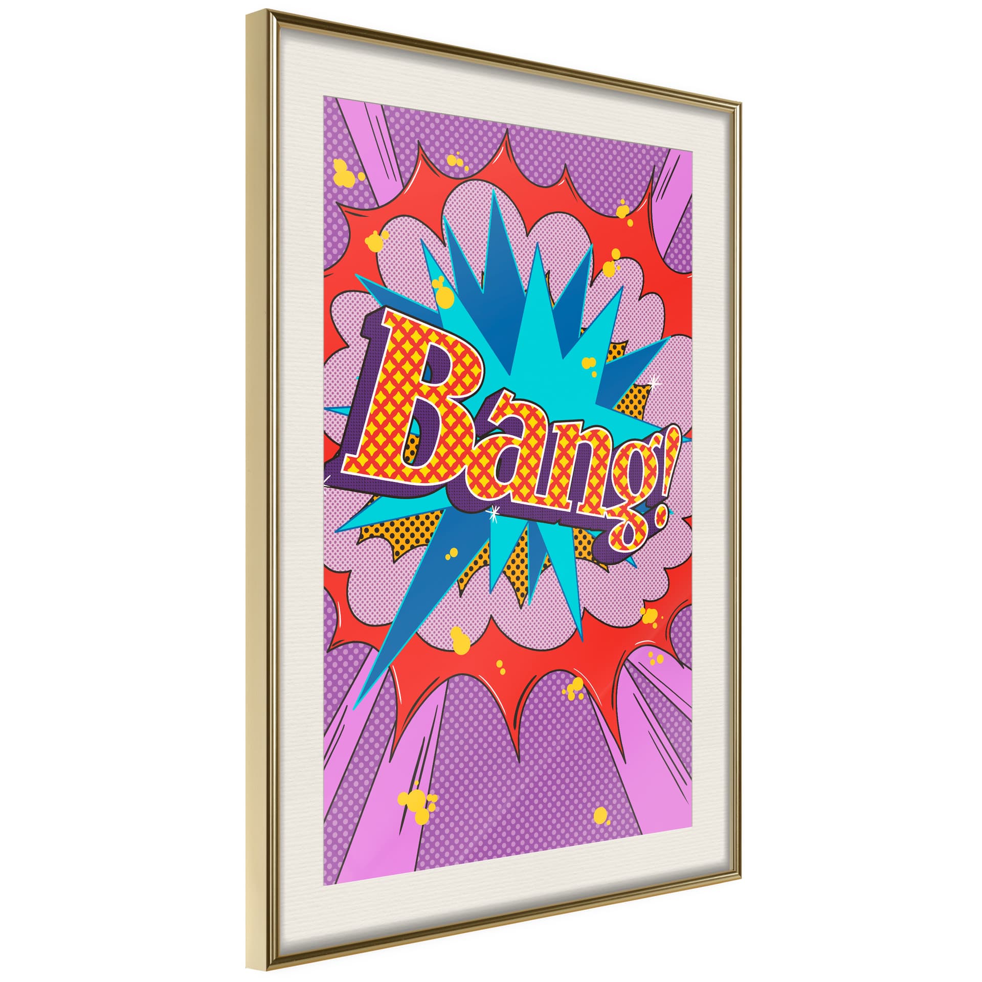 Plakat - Bang! (rozmiar 40x60, wykończenie Rama złota z passe-partout)