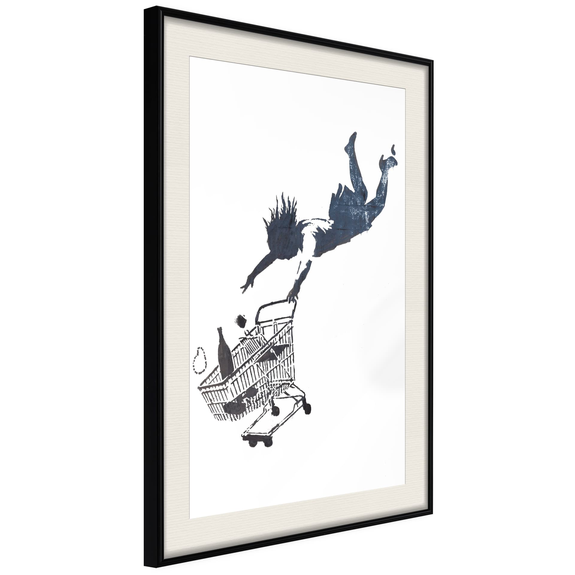 Plakat - Banksy: Shop Until You Drop (rozmiar 40x60, wykończenie Rama złota z passe-partout)