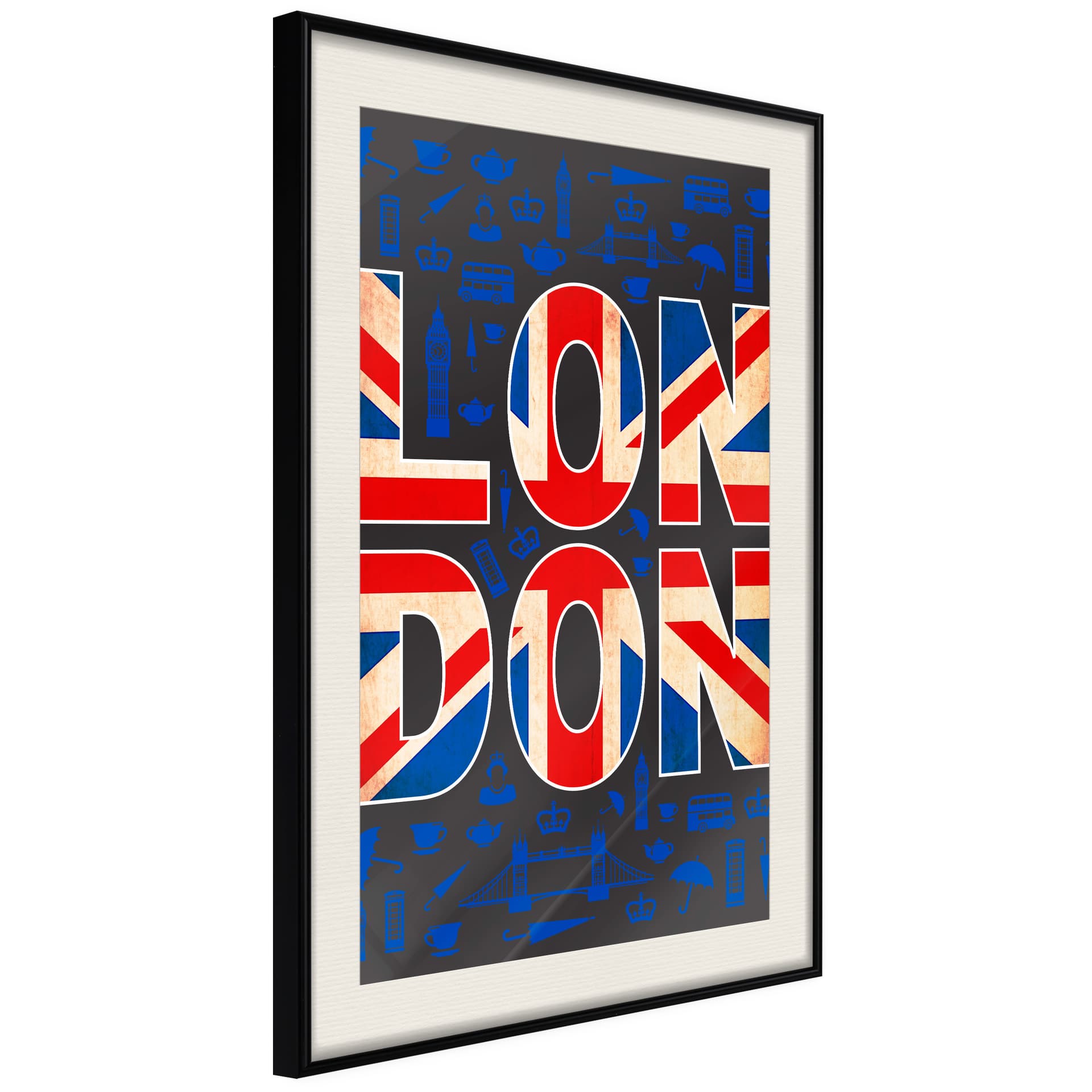 Plakat - Londyn (rozmiar 40x60, wykończenie Rama złota z passe-partout)