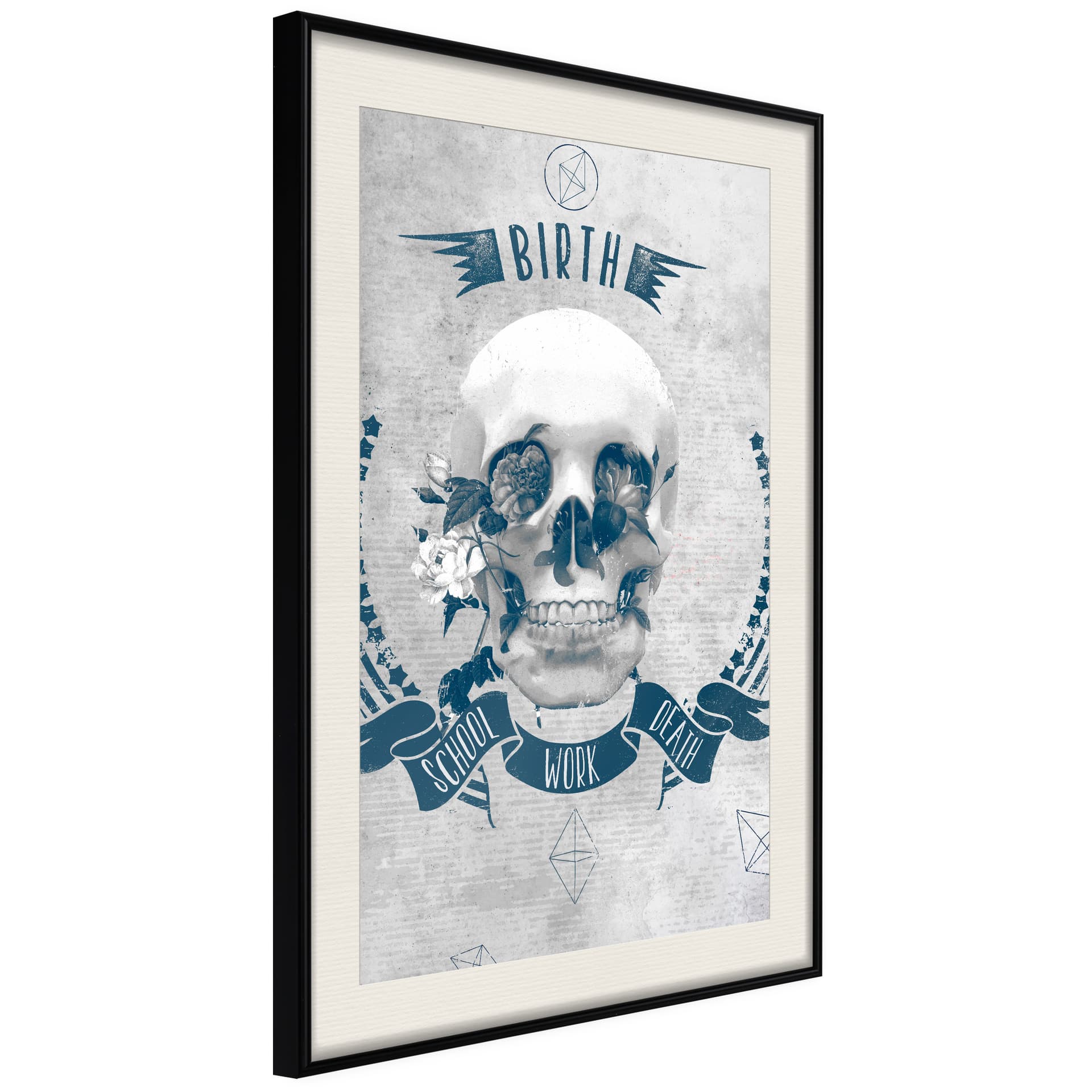 Plakat - Krótka historia o życiu (rozmiar 40x60, wykończenie Rama złota z passe-partout)