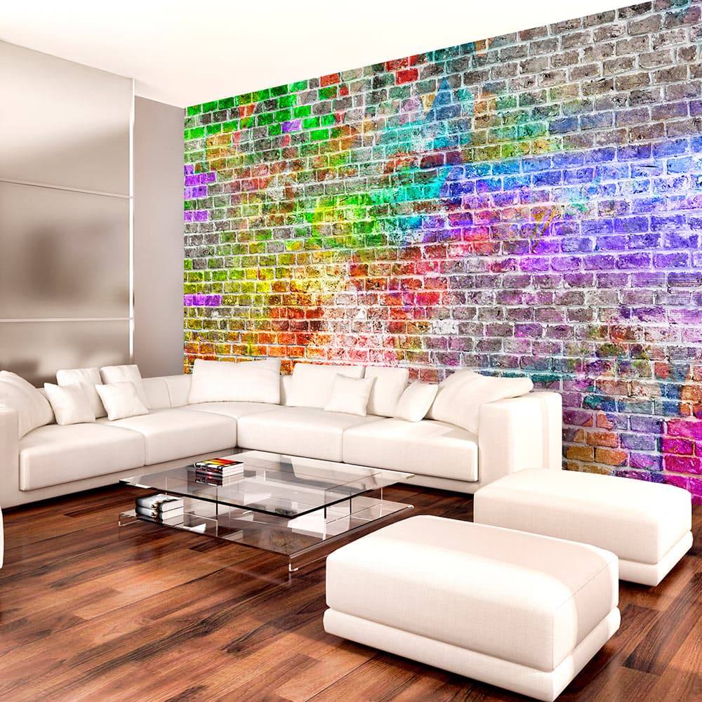 Fototapeta - Tęczowy mur (rozmiar 100x70)
