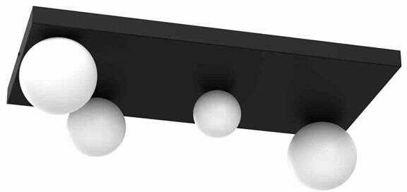 Nowoczesna lampa sufitowa BIBIONE, MLP8391, czarna z białymi kloszami, 4x25W G9