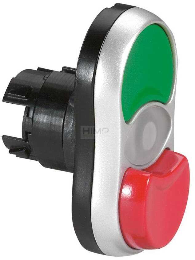 Legrand OSMOZ Główka przycisku podwójnego 0-I 22mm zielony-płaski/czerwony-wypukły z podświetleniem IP66 024073 024073