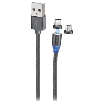 Kabel USB - Micro USB/USB Typ C ARKS 1 m Czarny