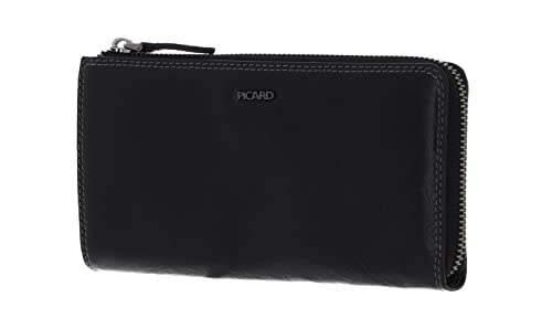 Picard Męski portfel Eternity1 podłużny z zamkiem błyskawicznym ze skóry bawolej z ochroną RFID w kolorze granatowym, 52973Z0743, grantowy, 19,50x10x2, Portmonetka