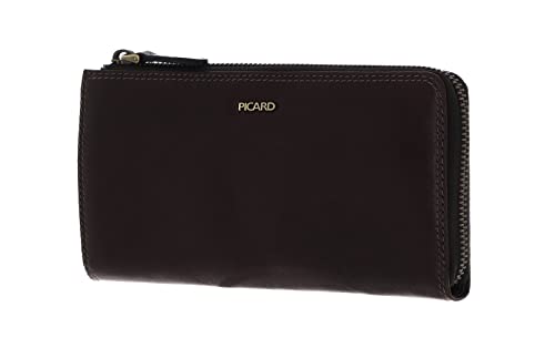 Picard Męski portfel Eternity1 podłużny z zamkiem błyskawicznym ze skóry bawolej z ochroną RFID w kolorze brązowym Cafe Brown, 52973Z0055, kawowy, 19,50x10x2, Portmonetka