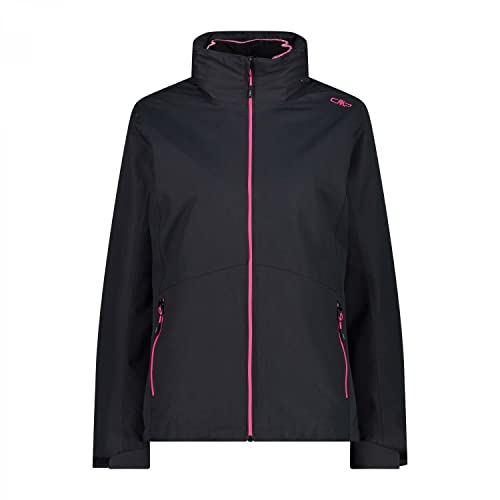 CMP - Damska kurtka zapinana na zamek błyskawiczny z kapturem i odpinanym wnętrzem. Kurtka damska, antracytowa, 34