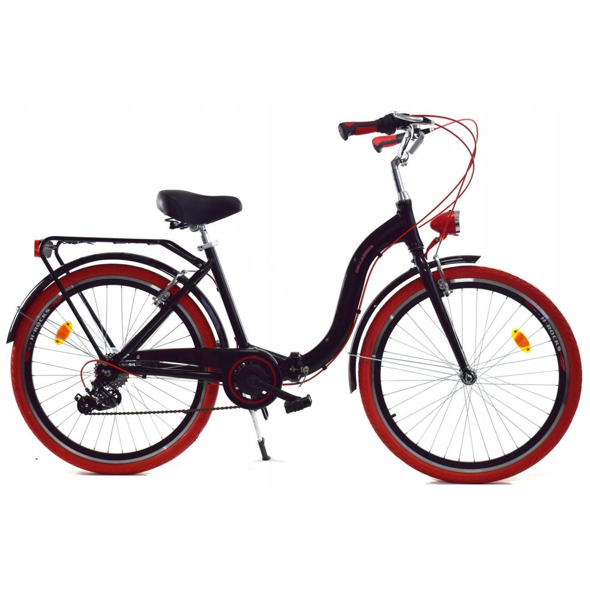 Dallas Bike Składak Alu 7Spd 28 cali Czarny z Czerwonym